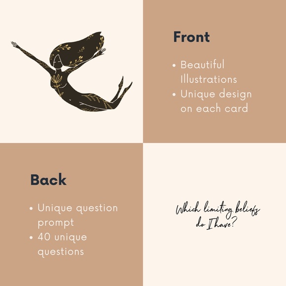 Self Reflection Meditation Cards, Magnetic Black Case, 40 Square Cards - Picture 2 of 5